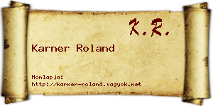 Karner Roland névjegykártya